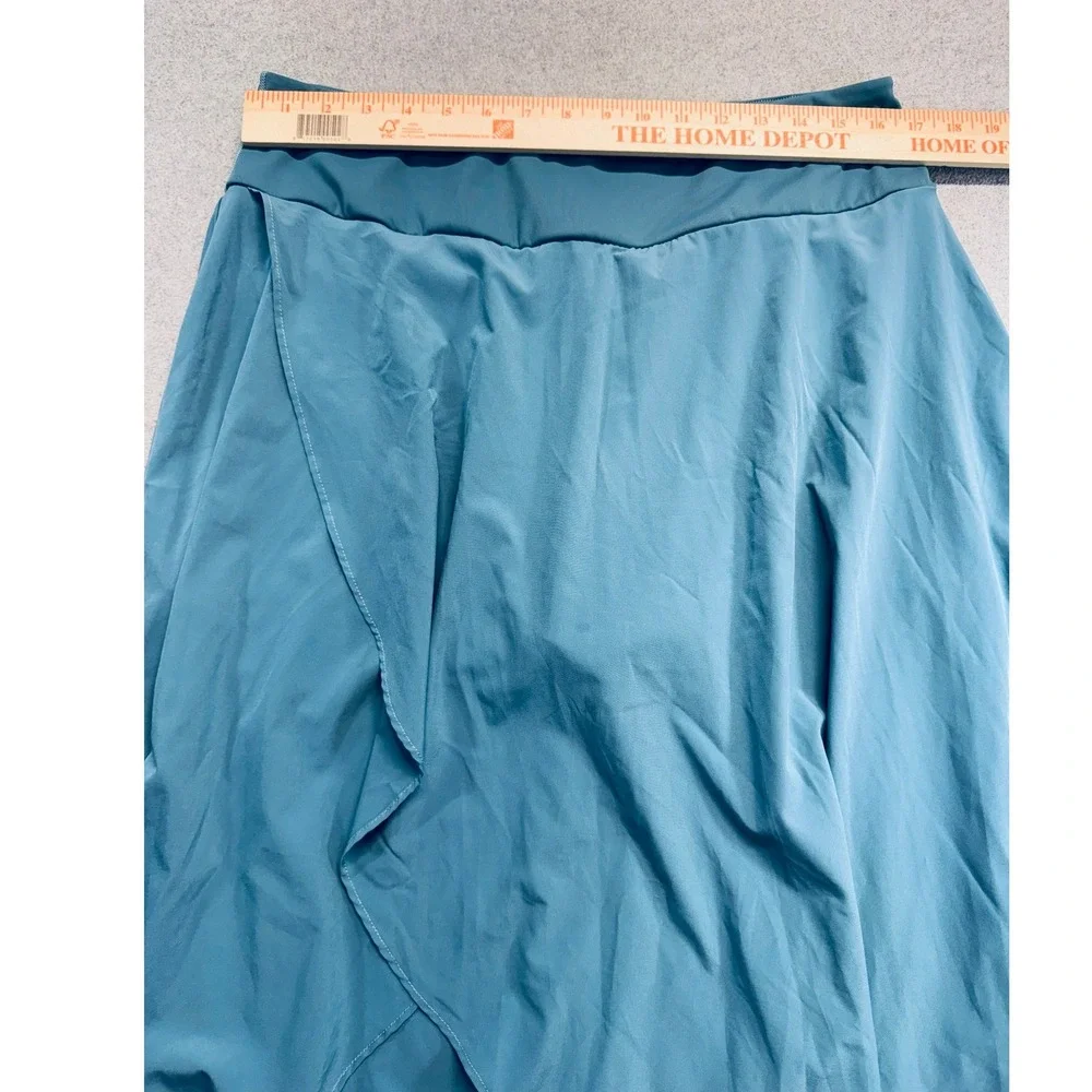 High Low Maxi Skort Womens M Blue Asymmetrical Layered Flowy Skirt Casual Light
